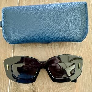 Loewe Black Sunglasses with Blue Leather Case